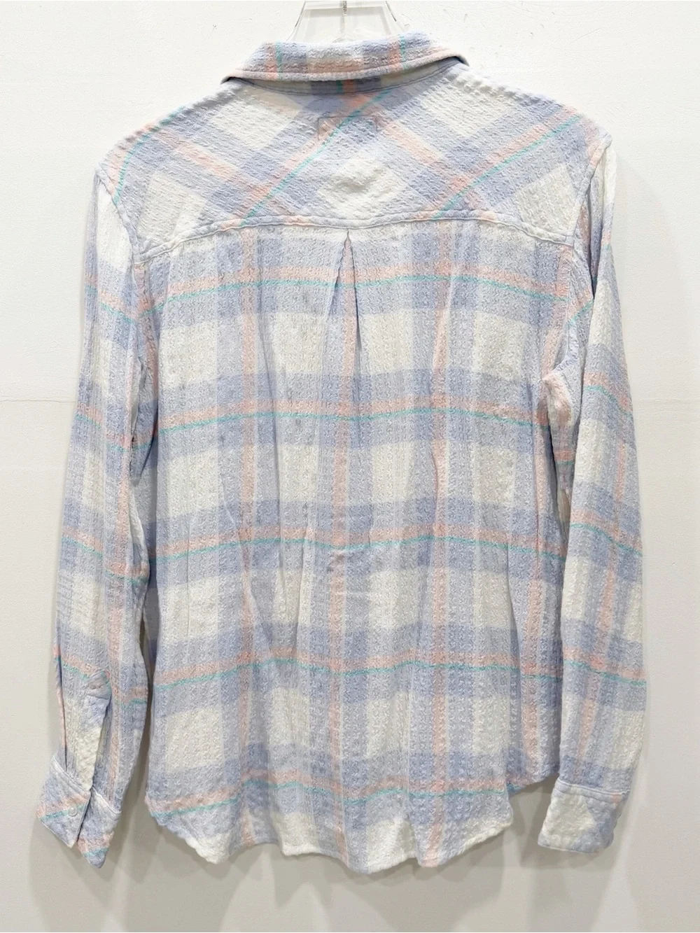 Rails Brady Shirt White Perriwinkle Peach Long Sleeve Button Down Shirt *logo*
